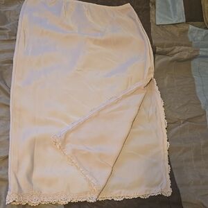 Elegant Cream Lace-Trimmed Skirt